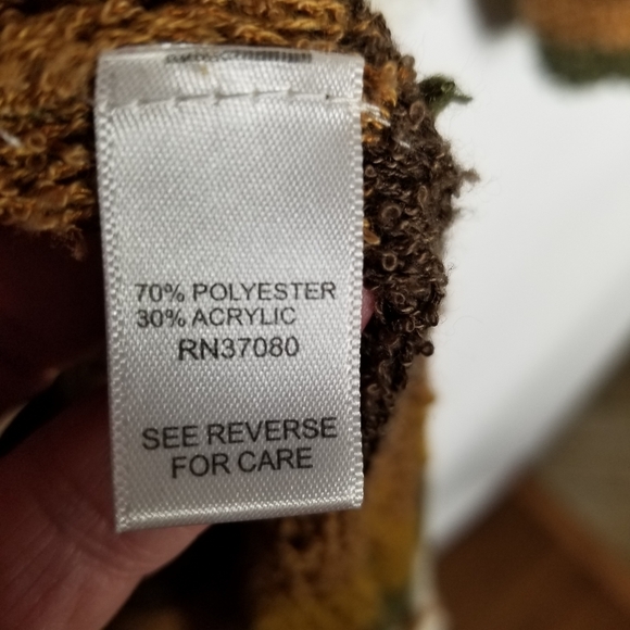 Cato Duster Cardigan Women's 14/16W Knit Sweater Open Tie Brown Green White - Picture 8 of 8